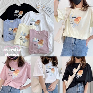 (ลด 20% ใส่โค้ด JULPD20) พร้อมส่ง 🍞 เสื้อยืด เสื้อโอเวอร์ไซส์ พิมพ์ลาย bread &amp; butter 🍞 ใหม่