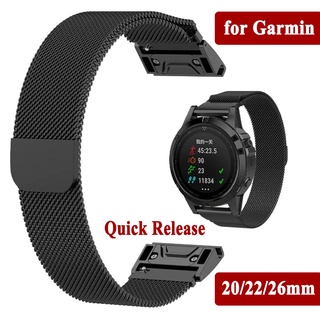 สายนาฬิกาข้อมือแม่เหล็ก แบบเปลี่ยน สําหรับ Garmin Fenix 3 HR 5X 6x 6 Pro 5 Plus 20 22 26 มม. Forerunner 935 945