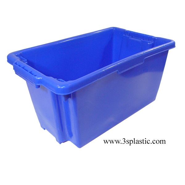ลังทึบขอบเดียว เหนียวทนกว่าเกรด อุตสาหกรรม HDPE ขนาด 40x65.5x33cm.บรรจุ 50 KG. #434