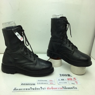 รองเท้าคอมแบท Combat shoes หนังสีดำ สภาพดี ทรงสวย มือสอง คัดเกรด นำเข้า เกาหลี