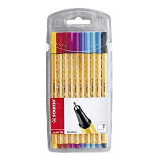 ปากกาสีหัวเข็ม STABILO POINT 88 FINELINER 0.4 mm (แพค 10 สี) 8810-1