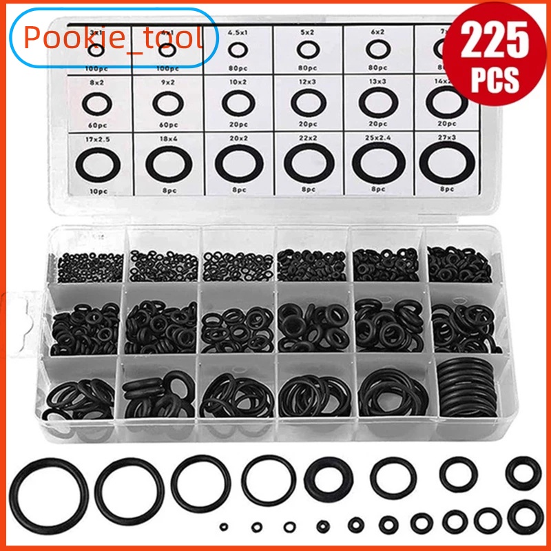 พร้อมส่ง O ring ยางโอริง อเนกประสงค์ คุณภาพสูง 18 ขนาด 225 ชิ้น/270ชิ้น พร้อมกล่องพลาสติก
