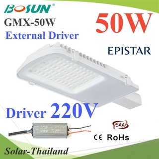 50W LED โคมไฟถนน แบบอลูมิเนียมโปรไฟล์ แสงสีขาว 6500K ใช้ Driver ต่อภายนอกโคม