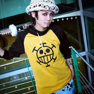 เสื้อแจ็กเก็ตกันหนาว แขนยาว มีฮู้ด ลายการ์ตูนอนิเมะ One Piece Trafalgar Law สําหรับแต่งคอสเพลย์