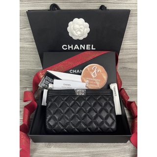 New Chanel boy ocase 8” สีดำคาเวียร์ holo29 Fullset