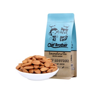 CHEFBROTHER อัลมอนด์ อบเกลือ ( Salted Almonds ) ถั่วสุขภาพ อร่อยทุกที่พร้อมทาน 60 กรัม