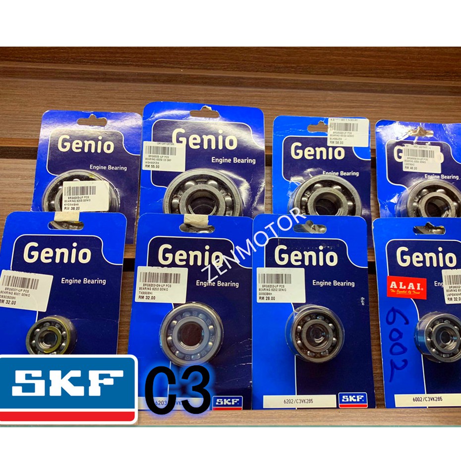 C3 SKF BEARING GENIO 6205 6304 6203 6322 6305 6004 6002 6202 6204 6001 63/22 100% BEARING CRANKSHAFT