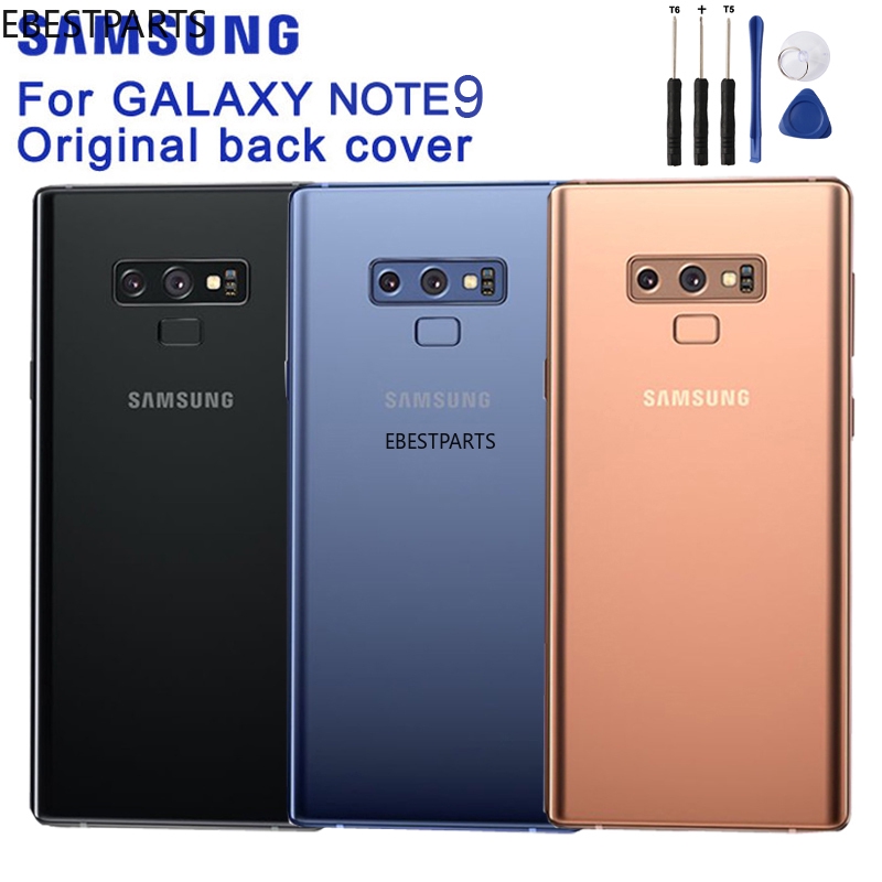 SAMSUNG กลับแบตเตอรี่ประตูกระจกด้านหลังสําหรับ Samsung Galaxy Note9 หมายเหตุ 9 N9600 SM-N9600 โทรศัพ