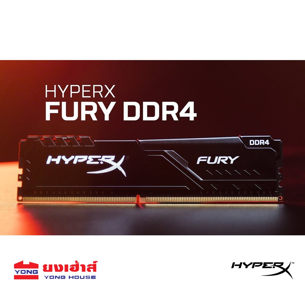 HyperX Fury Black Ram PC 8GB 16GB DDR4 2666 3200 MHz KINGSTON (HX426C16FB3/8) แรมพีซี DDR4/2666 DDR4/3200 P8Ki1