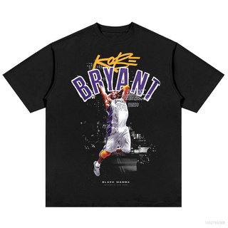 เสื้อยืดแขนสั้น คอกลม ทรงหลวม ลาย NBA Kobe Bryant LA Fan สีดํา สไตล์สตรีท สําหรับออกกําลังกาย