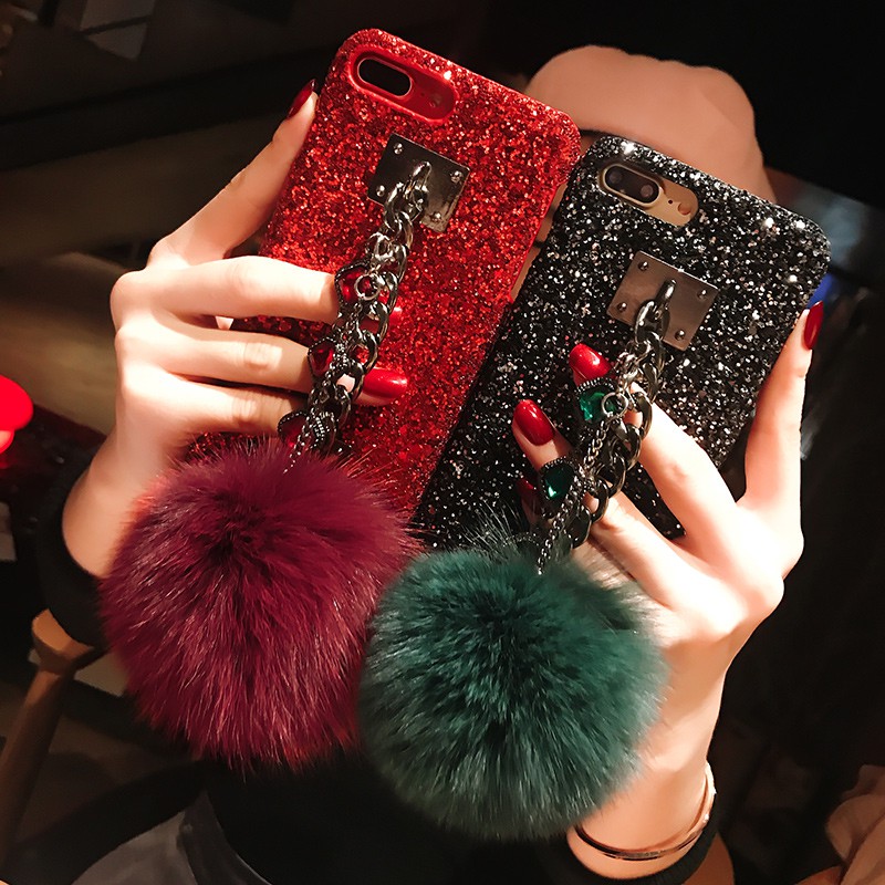 เคส-Oppo A17K A78 Reno 8Z 7Z A77S A57 A96 A76 A95 A16 A54 A74 A94 Reno 5 A15 A93 A73 A53 Reno 4 A12 A92 A31 A5 2020 Reno 2f F11pro A7 Reno 2 A3S F9 F7 F5 A5S A1K A83 R9s A9 2020 A57 F1s With Pompom Wristband|HY