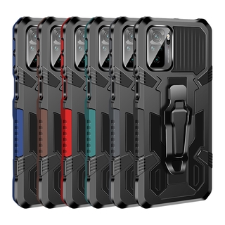 Xiaomi Redmi Note 10 Note 10S Note 10 Pro 4G 5G Hybrid Rugged Shockproof Armor Kickstand Case Cover With Belt Clip