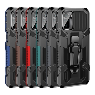 Xiaomi Redmi Note 10 Note 10S Note 10 Pro 4G 5G Hybrid Rugged Shockproof Armor Kickstand Case Cover With Belt Clip