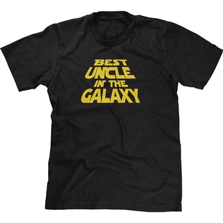 เสื้อยืดคอกลมcrew neckเสื้อยืด ผ้าฝ้าย พิมพ์ลาย Best Uncle in The Galaxy แฟชั่นสําหรับผู้ชายS-4XL