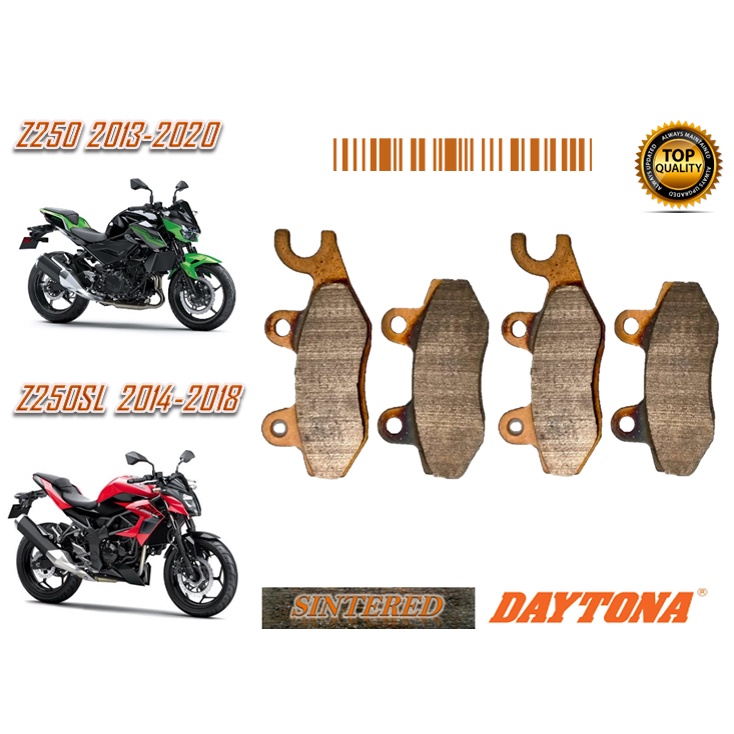 KAWASAKI Z250 14-17 ผ้าเบรค SINTED LONG LIFE คุณภาพสูงสุด MOTORSPORT