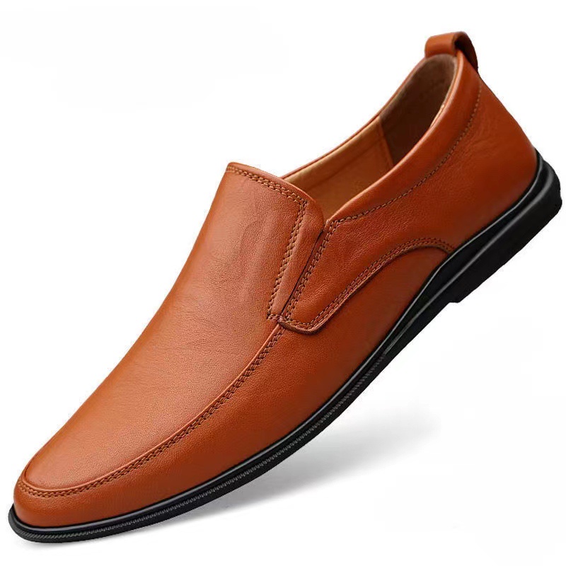 [3 สี] Kasut Kulit Pejabat Lelaki Mens Loafer Casual Leather business Shoes Slip On Men Loafer