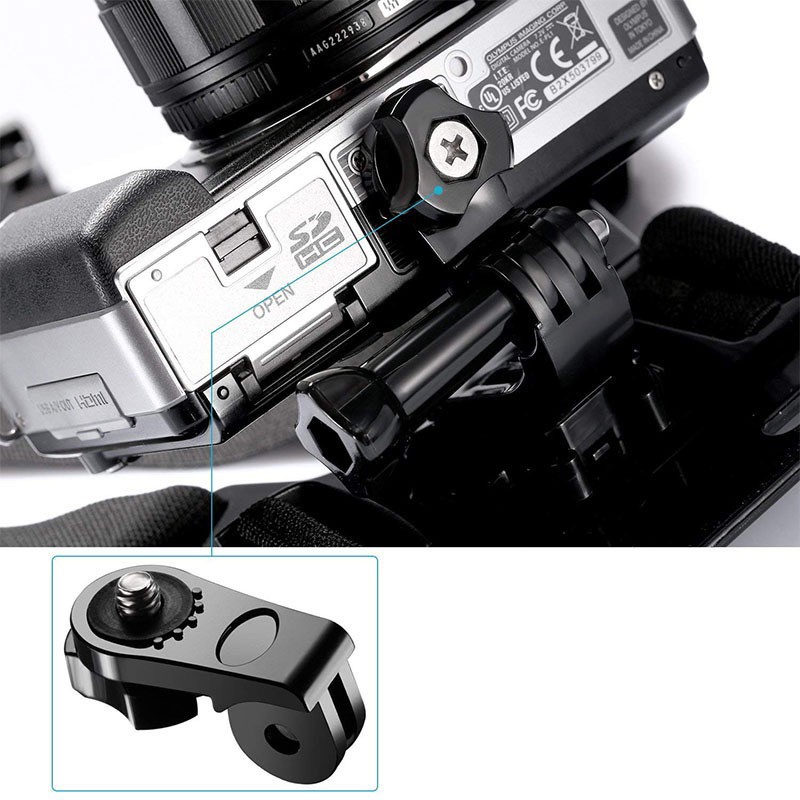 AEE adapter for various sports cameras such as GoPro/YI/SJCam/Sony ,1/4 inch screw AEEอะแดปเตอร์สำหรับกล้องกีฬาต่างๆ