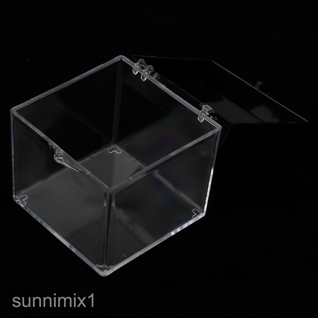 Clear Display Show Case Acrylic Box Cube for Rock Mineral Collections 2pcs 