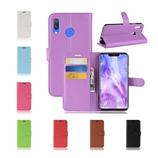 เคสหนังลิ้นจี่สำหรับ Huawei Nova 3 3i ฝาปิดกระเป๋าสตางค์แม่เหล็กแบบปิดพลิกได้