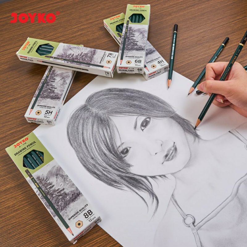 JOYKO P118 DRAWING PENCIL SET COMPLETE 14 ขนาด DRAWING PENCIL B 2B 3B 4B 5B 6B 7B 8B HB H 2H 3H 4H 5