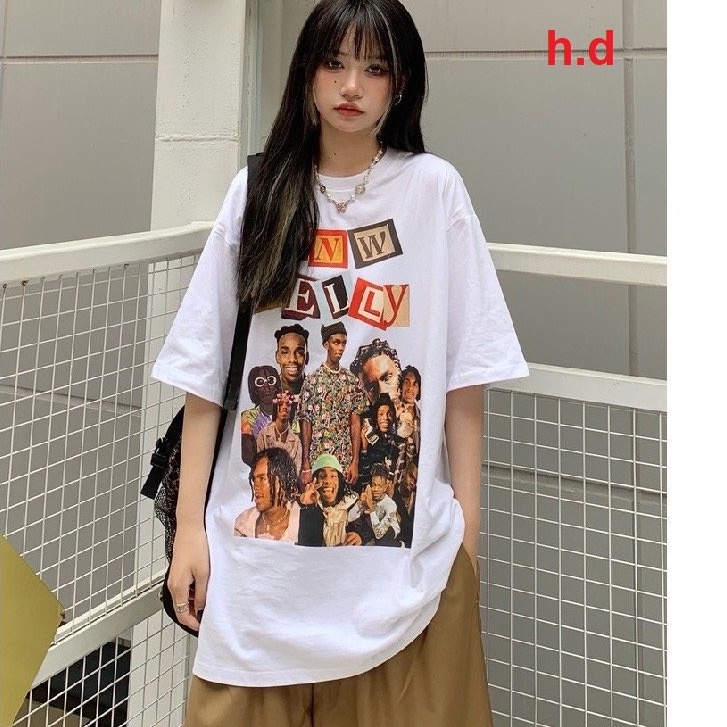 YNW MELLY onesize เสื้อยืด unisex - เสื้อยืดคอกลมพิมพ์ลาย 5D ทรงหลวม แขนโอเวอร์ไซส์ สําหรับผู้ชายและ