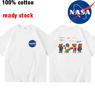 เสื้อยืดคอกลม แขนสั้น ผ้าฝ้ายแท้ พิมพ์ลายนักบินอวกาศ Nasa ทรงหลวม ขนาดใหญ่ แฟชั่นฤดูร้อน สําหรับผู้ชาย และผู้หญิง