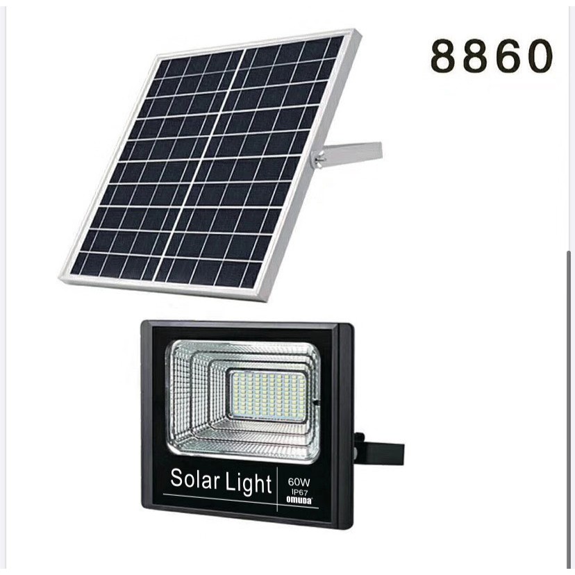 LED_OMUDAโคมไฟโซล่าเซลล์ สปอตไลท์ Solar LED โซล่าเซลล์ รุ่นพี่บิ๊ก jd-60W