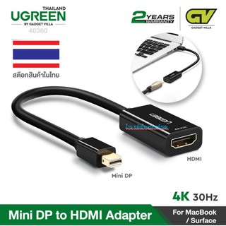 UGREEN 40360 Mini Display Port to HDMI (Thunderbolt 2.0)4K Mini DP to HDMI Adapter Cable suitable