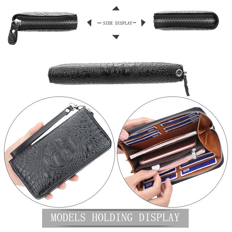 กระเป๋าสตางค์ 🆗ลายหนังจรเข้ ส่วนโหนกหลัง🔻CROCODILE WALLET🔻ส่งไวจากไทย ✅