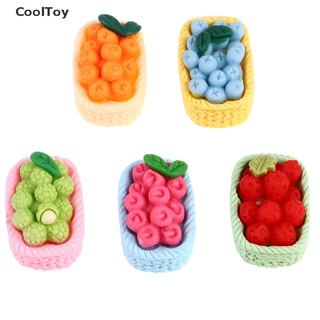 Cooltoy ตะกร้าผลไม้เรซิ่น รูปกล้วย สีส้ม ขนาดเล็ก 1:12 สําหรับตกแต่งบ้านตุ๊กตา 5 ชิ้น