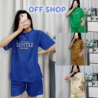 OFF SHOP พร้อมส่ง (OFF-DX-9514)ชุดเซ็ท เสื้อยืดคอกลมแขนสั้น+กางเกงขาสั้น สีน่ารักมี4สี 10