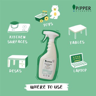 PiPPER STANDARD ผลิตภัณฑ์ทำความสะอาดอเนกประสงค์ กลิ่นยูคาลิปตัส แบบขวด 500 มิลลิลิตร