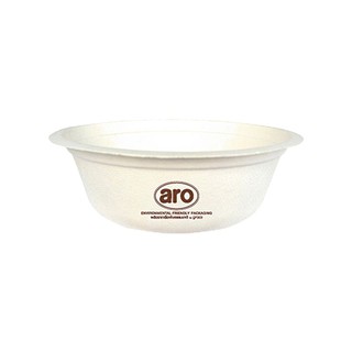 🔥The Best!! เอโร่ ชามไบโอชานอ้อย ขนาด 350 มล. x 50 ชิ้น aro Bio Cane Bowl 350 ml x 50 pcs