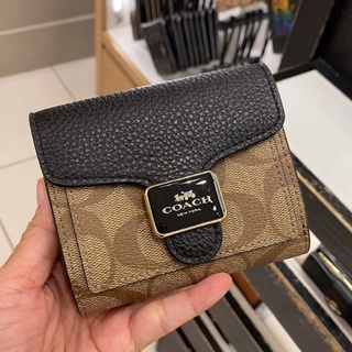 ระเป๋าสตางค์สั้นพับ Coach C4089 Georgie Small Wallet Colorblock  Multiขนาด 4.25"x3.75"พร้อมส่งที่ไทย