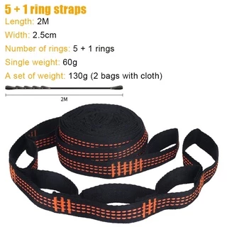 【เตรียมจัดส่ง】สายเข็มขัดรัดเปลญวน 2 เมตรสําหรับแขวนตกแต่งต้นไม้ 2ชิ้น 5 in 1