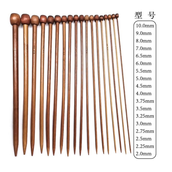 (พร้อมส่ง)ไม้ถักนิตติ้ง ไม้นิตติ้งตรงไม้ไผ่ ขนาด 25 cm และ 36 cm