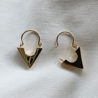 Arrow Earrings, 18K Gold Plated Sterling Silver Earrings E0062 | เงินแท้ 925 ชุบทองเเท้ 18 กะรัต