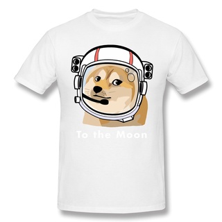 [COD]เสื้อยืดแขนสั้นลําลอง ผ้าฝ้าย พิมพ์ลาย Summwe Doge To The Moon สีขาว แฟชั่นสําหรับผู้ชายS-5XL