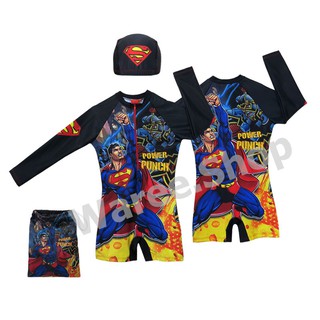 ชุดว่ายน้ำ Superman ซุปเปอร์แมน Swimwear (ลิขสิทธ์แท้) แถม หมวกว่ายน้ำ และ ถุงใส่ชุด ชุดว่ายน้ำเด็ก ว่ายน้ำ