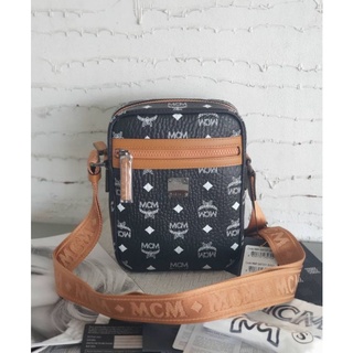 MCM​ CROSSBODY​ VISETOS​ BLACK​ LEATHER​ MESSENGER BAG