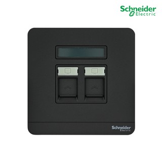 Schneider Electric เต้ารับคอมพิวเตอร์(สายแลน)2 ช่อง CAT6, RJ45 มีม่านนิรภัย 8.6x8.6x1 cm. รุ่น AvatarOn E - E8332RJS6_DG