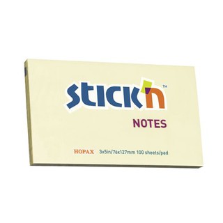 กระดาษโน้ตกาวในตัว ชนิดกาวหัว STICKN #21009 ขนาด 3x5 นิ้ว สีเหลืองพาสเทล (PC)