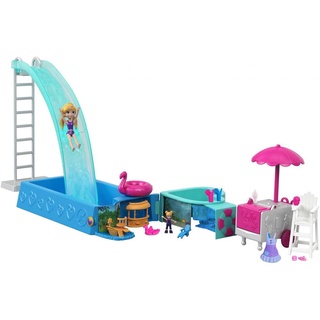 Polly Pocket Splashtastic Pool Surprise ตุ๊กตา พอลลี่ พ็อกเก็ต สระว่ายน้ำและเครื่องเล่น รุ่น FTP75