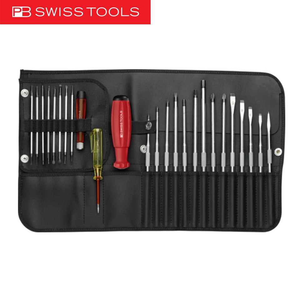 PB Swiss ชุดไขควงพร้อมซองหนัง รวมไขควงวัดไฟ (PB8515)