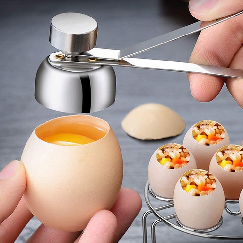 Egg Cracker Topper,Egg Shell Opener Egg topper cutter Stainless Steel Egg Opener Egg Opener for Raw/