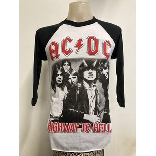 เสื้อวงแขนสามส่วน AcDc สไตล์วินเทจ