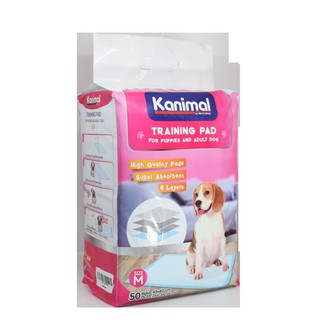 Kanimal M ขนาด45x60cm.50ชิ้น/ แผ่นรองซับ สัตว์เลี้ยง ฝึกขับถ่าย