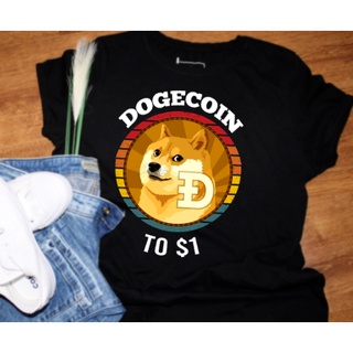 [S-5XL] เสื้อยืดลําลอง ผ้าฝ้าย แขนสั้น พิมพ์ลายสุนัขชิบะ Crypto Cryptocurrency To The Moon แฟชั่นสําหรับผู้ชาย ไซซ์ Sz X