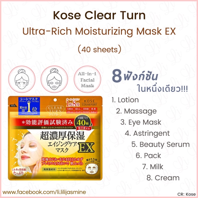 New!!!!! Kose Clear Turn 8-in-One Mask