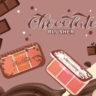 Mila color chocolate blusher No.5040 มิลา คัลเลอร์ บลัชออน 3 ช่อง ปัดแก้ม โทนสีช็อคโกแลต กลิตเตอร์เบาๆ แก้มแดงธรรมชาติ